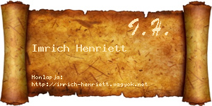 Imrich Henriett névjegykártya